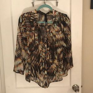 Multi-Colored Sheer Top